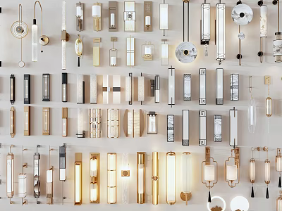 Modern Stylish Wall Lamps Design Collection With Different Styles And Metal Finishes 3d model