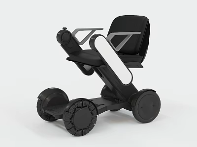 Modern Black Medical Mobility Device With Ergonomic Seat Large Wheels And Stable Structure 3d model