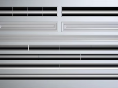 Modern Air Conditioner Vents With Grille And Strip Design Styles For Home Interior 3d model
