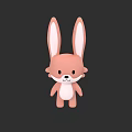 Cute Pink Rabbit Plush Toy With Long Ears White Belly And Cartoon Design