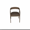 Modern Solid Wood Arm Chair With Comfortable Padded Leather Seat For Home Dining Use