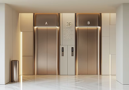 Modern Hotel Elevator 3d model