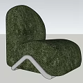 Green Woven Texture Accent Chair With Modern Stylish Metal Legs Design