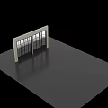 Modern Folding Doors With Black Frame And Glass Grid Panel Design For Interior 3d model
