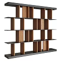 Modern Black And Wooden Bookcase With Open Shelves For Home Office Interior