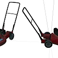 Red Manual Push Lawn Mowers As Agricultural Equipment For Garden Maintenance