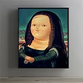 Classic Portrait Painting Of Plump Figure With Tall Updo Green Dress And Dark Fur Stole