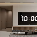 Modern Living Dining Room Interior With TV Wall Sofa And Dining Table Set