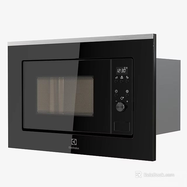 Black Built In Electrolux Microwave With Digital Control Panel And 3d model 