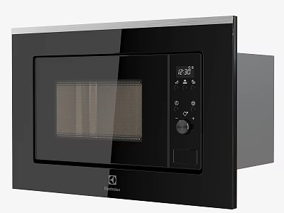 Black Built In Electrolux Microwave With Digital Control Panel And 3d model
