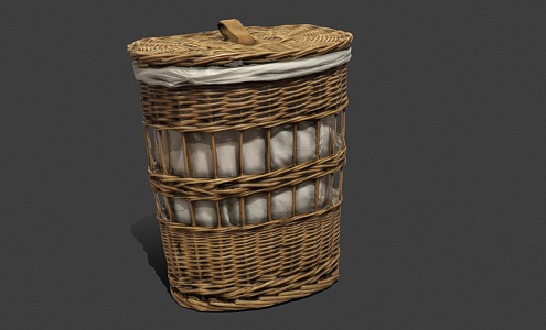 Modern Storage Basket Wicker Basket 3d model