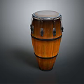Traditional Wooden Conga Drum Percussion Instrument With Metal Hardware And Natural Drumhead