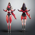 Mythical Character Creature Design With Armored Body And Biomechanical Features 3d model