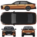 BMW Electric Car Car Sedan BMW i7 M70 3d model