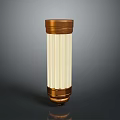 Golden And White Ribbed Decorative Column Furniture With Ornate Base And Top