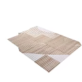 Modern Square Area Rug With Beige And White Striped Geometric Patchwork Design 3d model