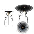 Modern Side Table With Round Top Black Gold Metal Legs And Stylish Design