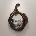 Decorative Mirror With Unique Irregular Shape And Dark Frame Reflecting Home Interior 3d model