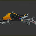 Yellow and Green Snowmobile With Black Seat Tracks And Mechanical Components