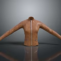 Brown Leather Jacket With Front Zipper Closure And Long Sleeve Design 3d model