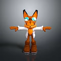 Cartoon Fox Character With White Coat Glasses Blue Eyes And Brown Boots