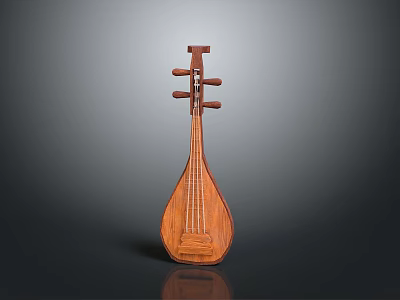 Handcrafted Traditional Chinese Wooden Pipa Musical Instrument With Classic Design And Smooth Surface 3d model