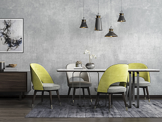 Modern Dining Table and Chair Combination Dining Table and Chair 3d model