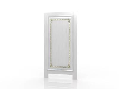 White Swing Door Design With Decorative Border And Classic Interior Style 3d model