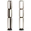 Modern Glass Floor Lamp with Sleek Cylindrical Design and Black Top Base