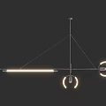 Modern Pendant Chandeliers With Ring Bar Design And Metal Frame For Interior Lighting