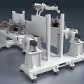 Industrial Robotic Arm Welding Metal Components With Sparks In Factory Setting