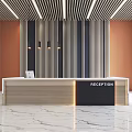 Light Luxury Reception Desk Front Desk 3d model