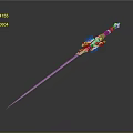 Glowing Blue Decorated Sword with Slim Blade and Intricate Hilt Patterns