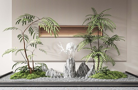 Modern landscape sketch indoor landscape plant sketch 3d model