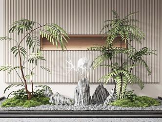 Modern landscape sketch indoor landscape plant sketch 3d model