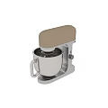 Modern Stand Mixer Kitchen Appliance With Golden Top And Silver Stainless Steel Bowl