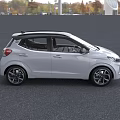 White Hyundai New Energy Compact Car With Black Roof And LED Headlights