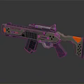Futuristic Sci Fi Weapon With Scope Illuminated Parts And Green Orange Accents