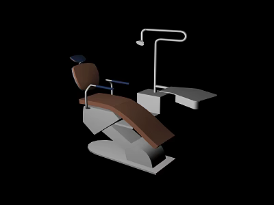 Ergonomic Medical Equipment Dental Chair With Adjustable Backrest LED Lamp And Tool Tray 3d model