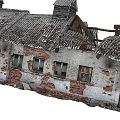 Dilapidated Industrial Factory Building With Red Brick Walls Roof Chimneys And Old Windows