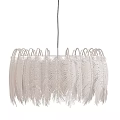 Two White Feather Chandeliers With Elegant Hanging Design For Modern Interior Decor 3d model