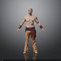 Men's Daily Life Accessories Including Headscarf Orange Trousers Red Belt And Wristbands