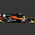 Red Black Yellow Cooper Tires 49 Sports Prototype Race Car