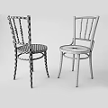 Modern Wooden And Black Dining Chairs With Slatted Backs And Thin Curved Legs