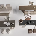 Desk and Chair Office Desk and Chair Computer Desk 3d model