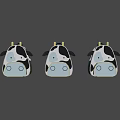 Game Movie Cow Character Cartoon Style Backpack Design Three Black White Spots
