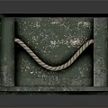 Worn Green Wooden Box With Metal Straps And Number 25 8 For Daily Use