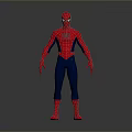 Spider Man Game Movie Character In Red Blue Suit With Spider Web Pattern Standing Pose