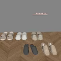Minotti Slippers In Various Colors Displayed On Wooden Floor For Home Use