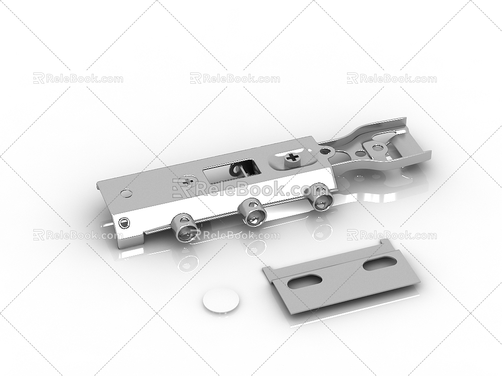 Modern door hinge small curve 3d model